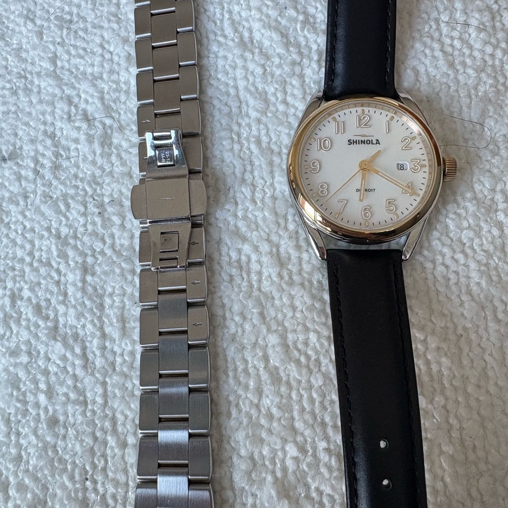 Shinola Derby 38mm Pearl, Gold and Silver Watch